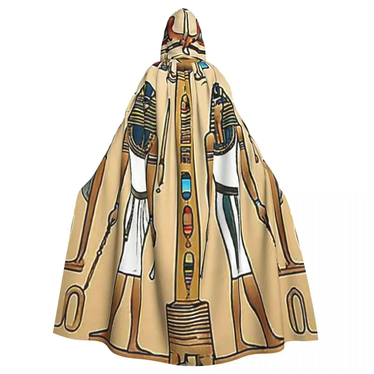 

Egyptian Gods and Pharaohs 3D Printing Hooded Cloak Witch Medieval Costume Cosplay Cape HalloweenVampire Adult Unisex Cloak