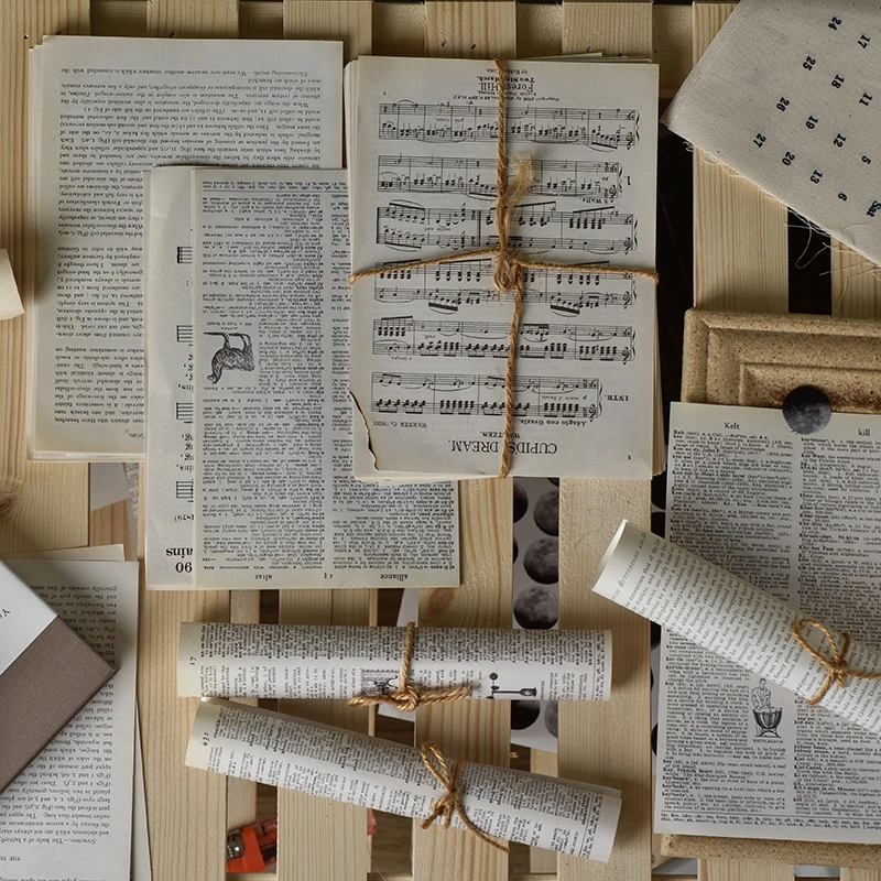 Morning Rain Vintage Artistic English Text Newspaper Manuscript Journal Material Paper Background Paper Journal Paper Base Collage Decoration
