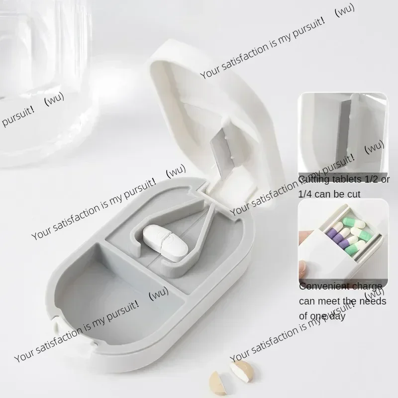 1PC Pill Cutter Box Portable Drug Box Tablet Cutter Splitter Medicine Pill Holder Pill Cutter Box  Medicine Chest