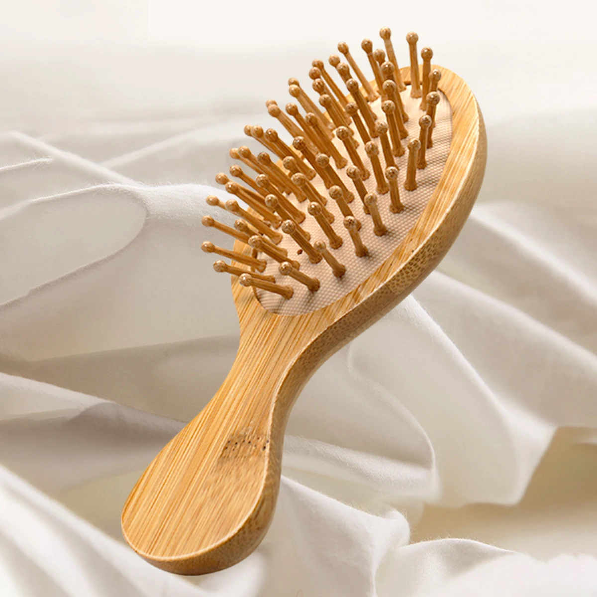Natürliche Bambus-Haarbürste mit Luftpolster – Kopfhautmassage, antistatischer Entwirrungskamm für die tägliche Haarpflege und Styling
