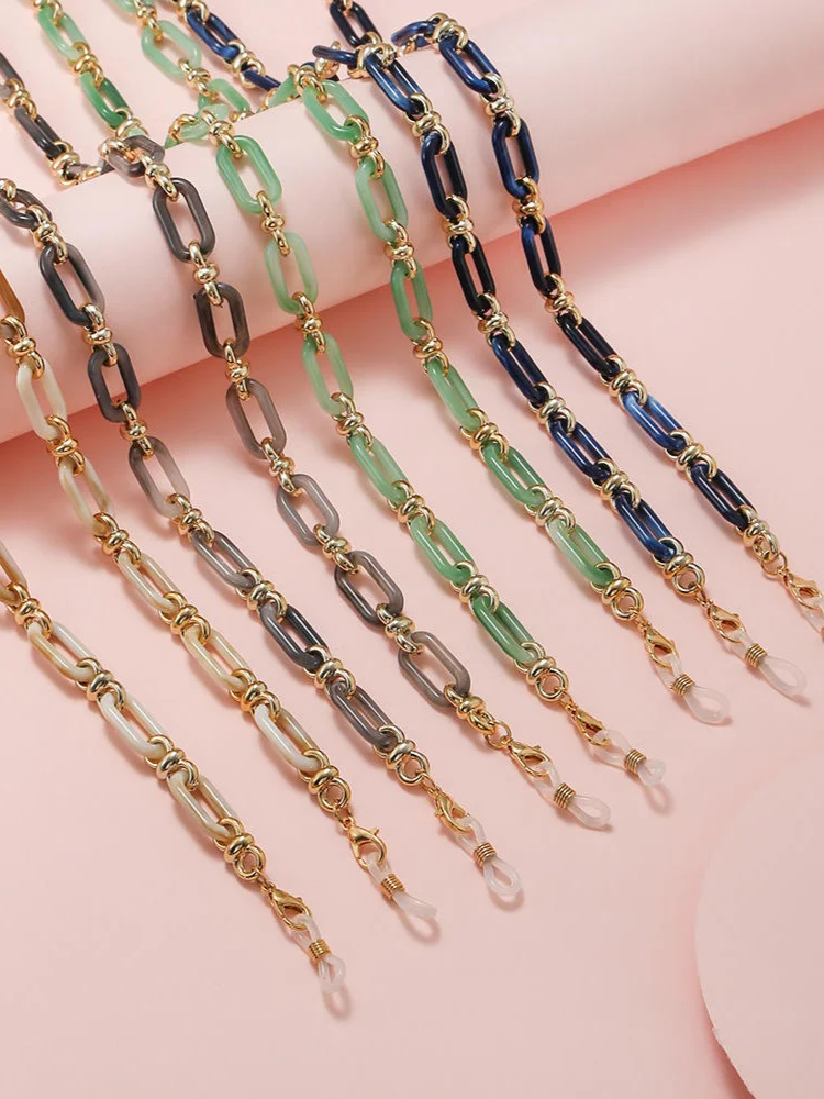 Chaîne de lunettes en acrylique léopard pour hommes et femmes, lanière de lunettes de lecture, porte-cou, sangles de lunettes de soleil, cordon 29 pouces/74cm, vente en gros