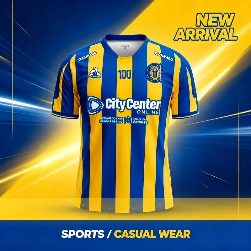 2026Rosario Central 100th Anniversary Soccer Jersey Family Matching Outfit Short Sleeve Quick‑Dry Argentina Fan Football Uniform