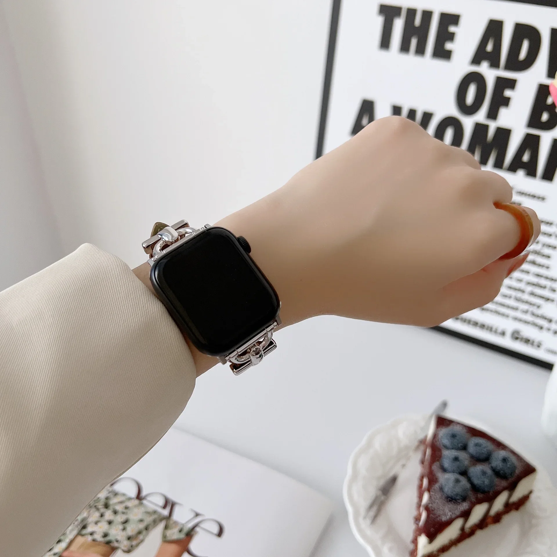 حزام جلدي جديد لسلسلة Iwatch 876 49 مللي متر 41 مللي متر 45 مللي متر SE 5 4 3 2 1 44 مللي متر حزام نحيف لساعة أبل #4