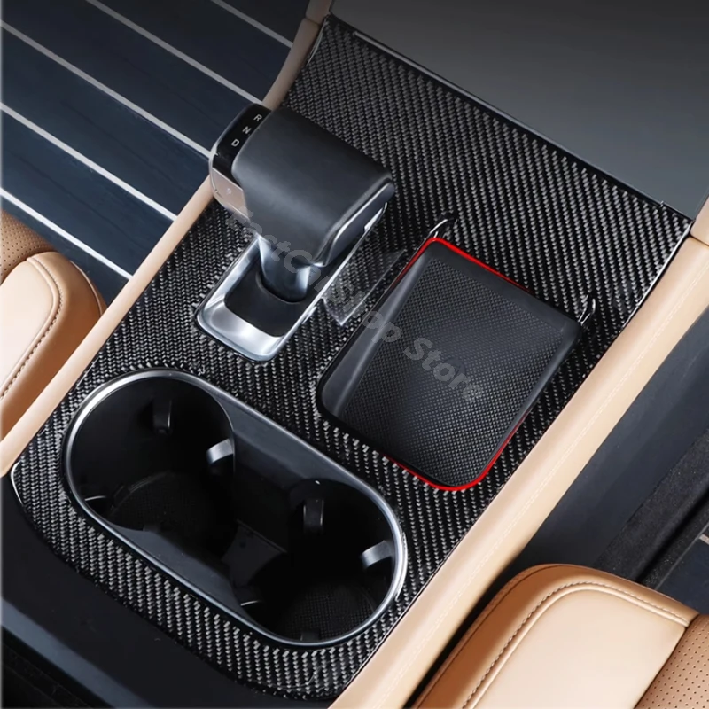 

For LEADING IDEAL LiXiang ONE 2022 2023 Car Center Control Panel Soft Carbon Fiber Shift Frame Interior Decorative Accessories