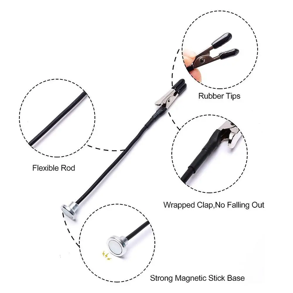 Flexible Magnetic Alligator Clip for Model Painting, Bendable Holder with Strong Base, Craft Painting Tool for Miniatures