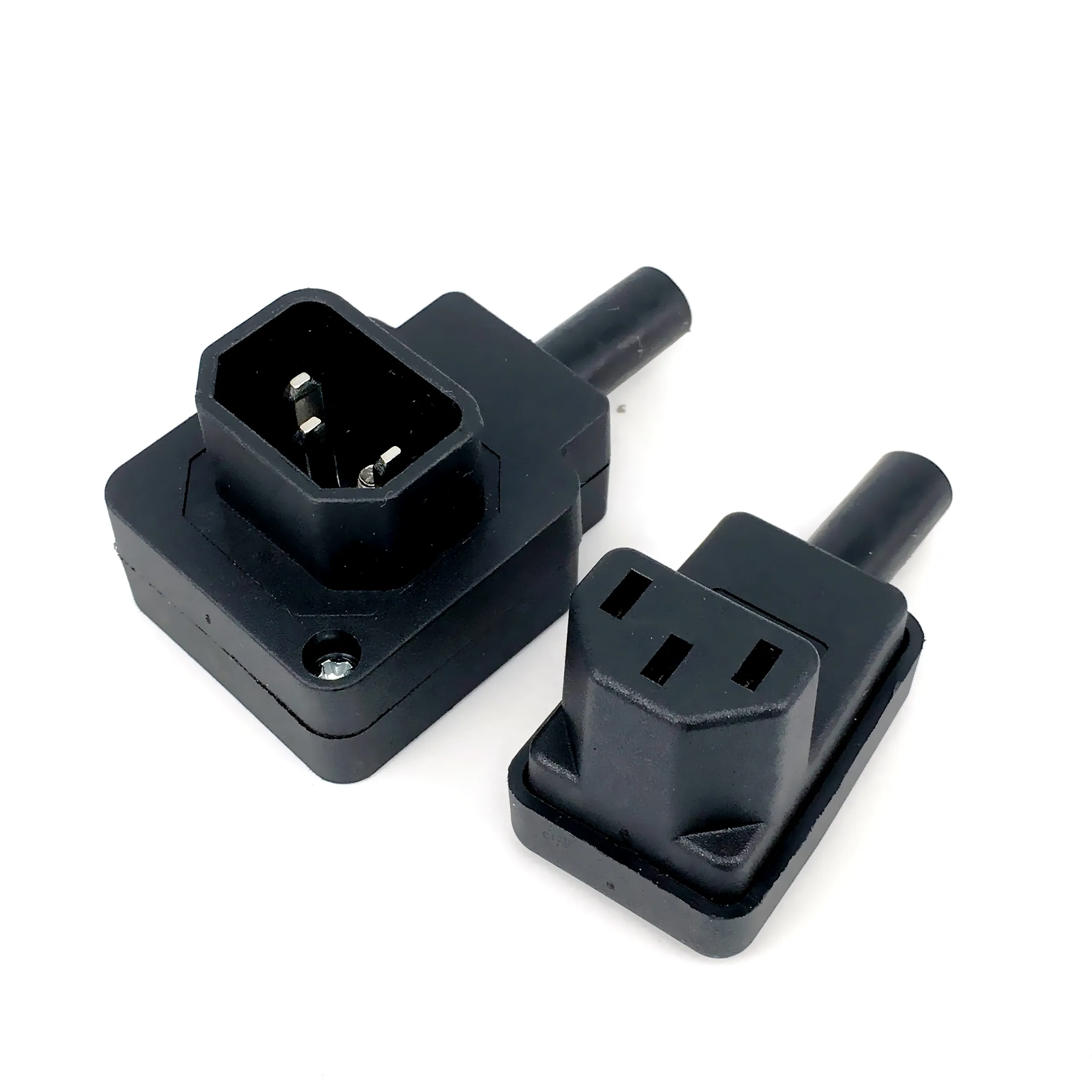 250 فولت 10a الكوع 90 درجة IEC320 C13 C14 PDU UPS السلكية مخرج طاقة تجميع تركيب موصل لوحة كهربائية وعاء التيار المتناوب المقبس التوصيل