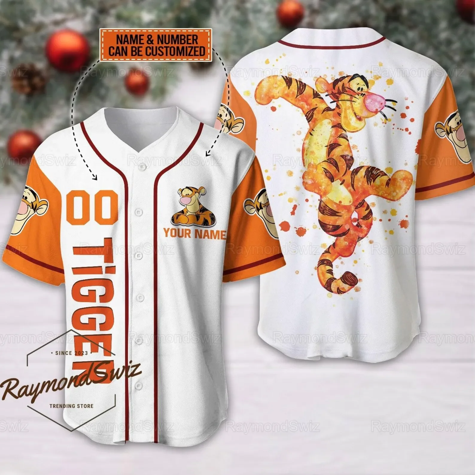 Tigger White Yellow Disney Baseball Jersey Tigger Winnie The Pooh Black Orange Disney Unisex Cartoon Graphic Casual Outfits