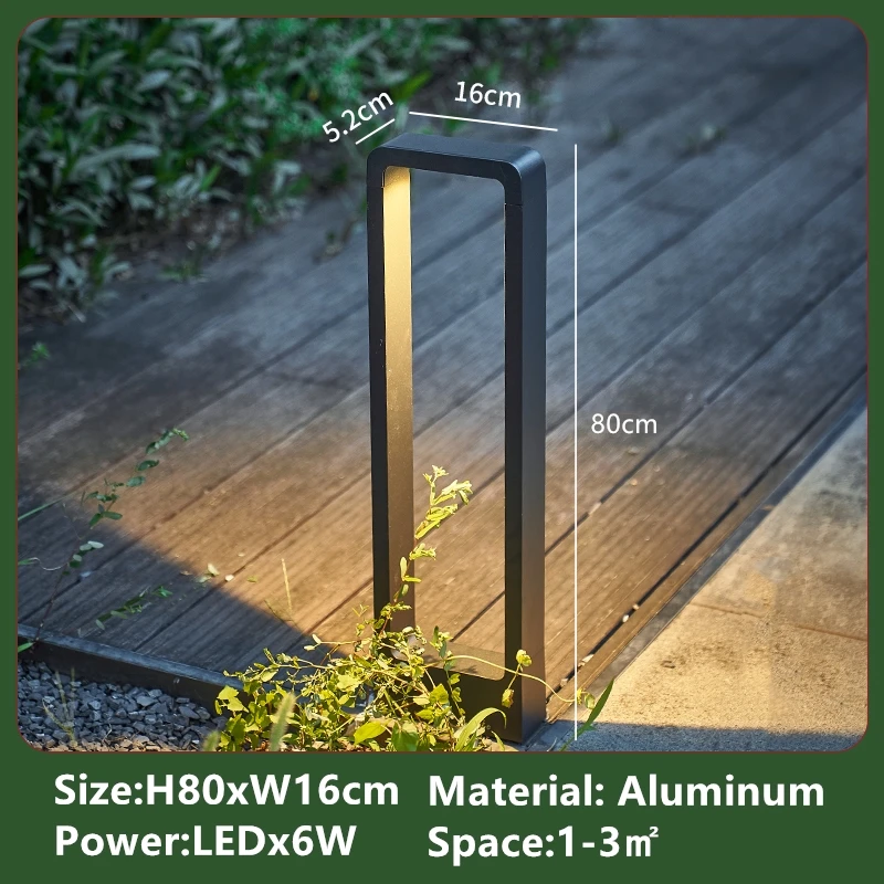 

IP54 уличный 6 Вт светодиодный садовый светильник, современные алюминиевые светодиодные лампы для газона, пейзажный прожектор для сада, двора, AC85-265V, 80 см