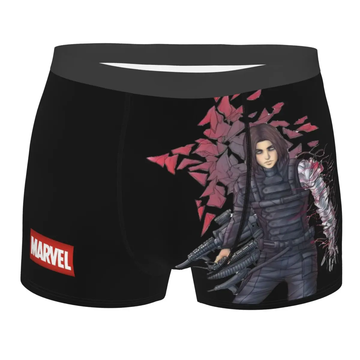 Braguitas de soldado de Marvel para hombre, ropa interior cómoda, pantalones cortos, Bóxer, Capitán América, Invierno