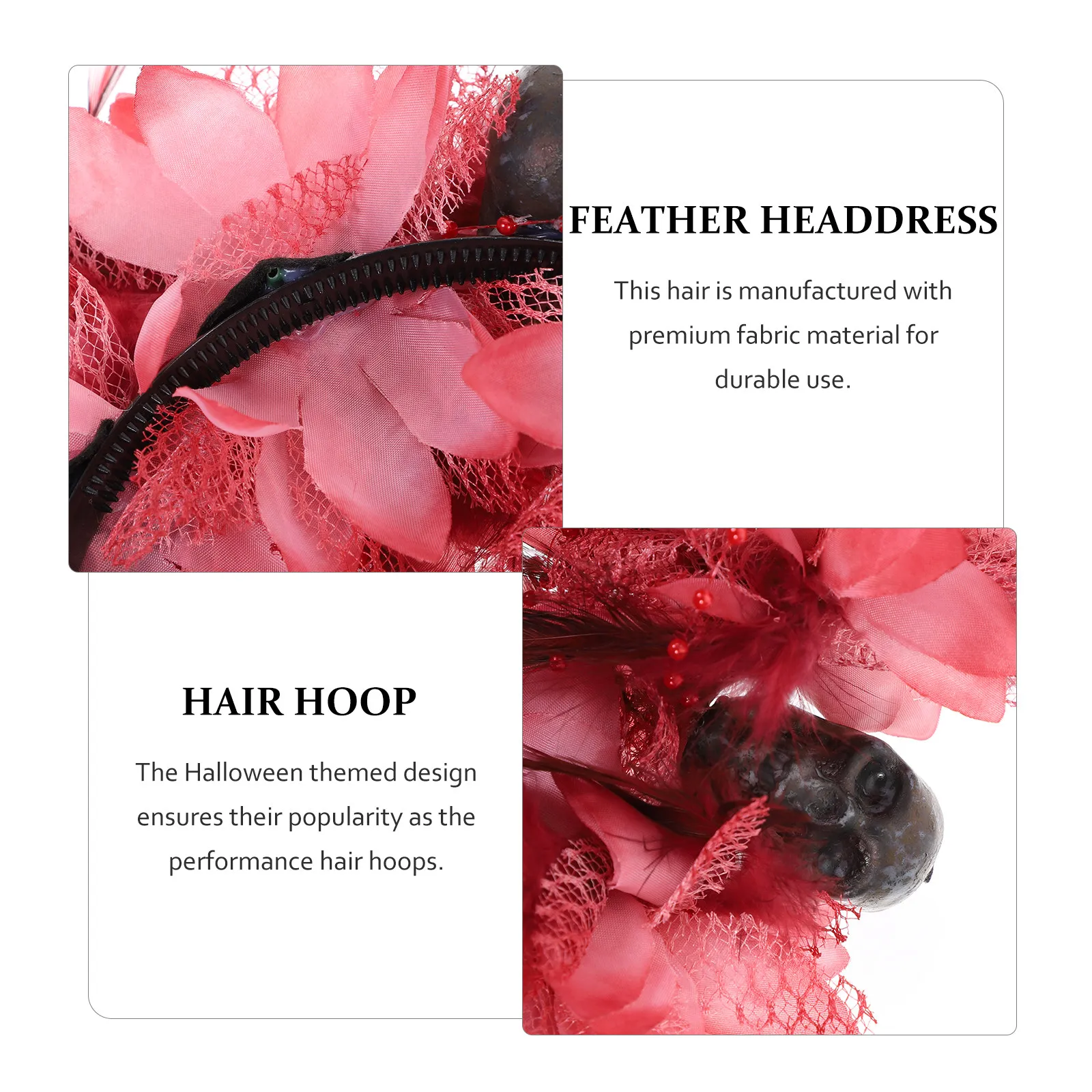 

Spooky Skull Halloween Hairband Artificial Flower Hairband Party Cosplay Performance Decorative Hair Hoop Women Jewelry