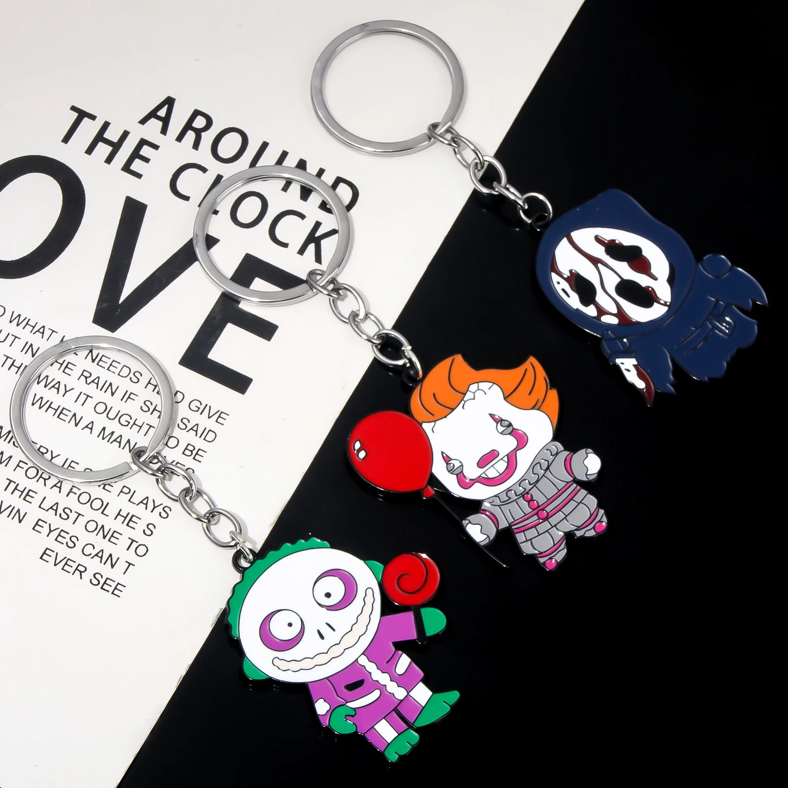 Movie Horror Film Figure Keychain Ghost Clown Pendant  Jason Keyring Collection Mini Toys for Adults Kids Gifts