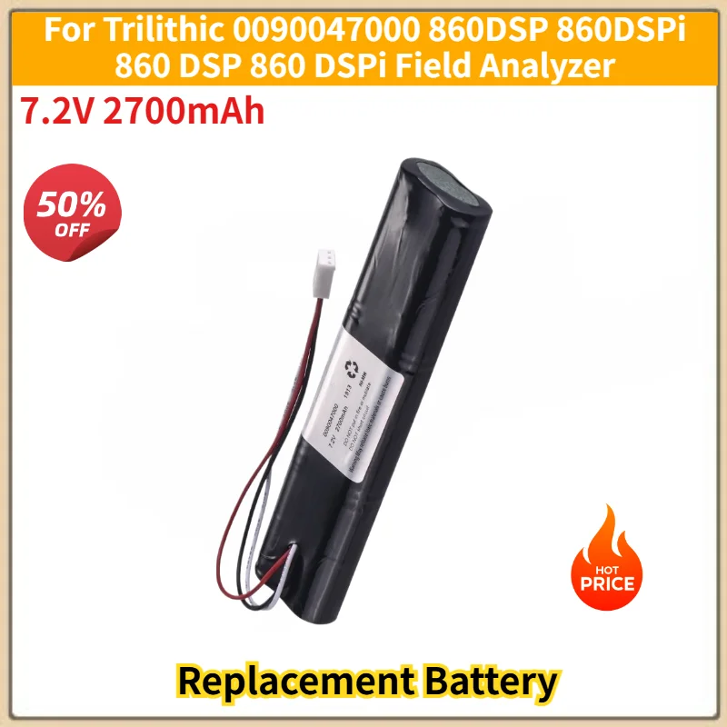 7.2V 2700mAh for Trilithic 0090047000 860DSP 860DSPi 860 DSP 860 DSPi Field Analyzer Brand New High Quality Replacement Battery