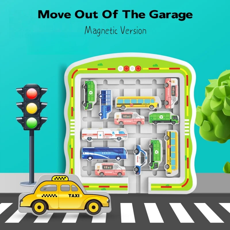 交通課題 脳トレゲーム 駐車場パズル 認知スキル構築 トラベルゲーム 磁気車 子供のおもちゃ