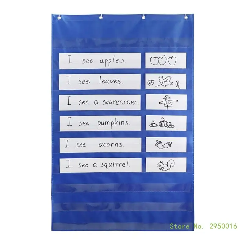 Teaching Hanging Bag Sentence Strips Holder Storage Bag Storage Organizers Wall Pocket Chart Bag for School Classroom