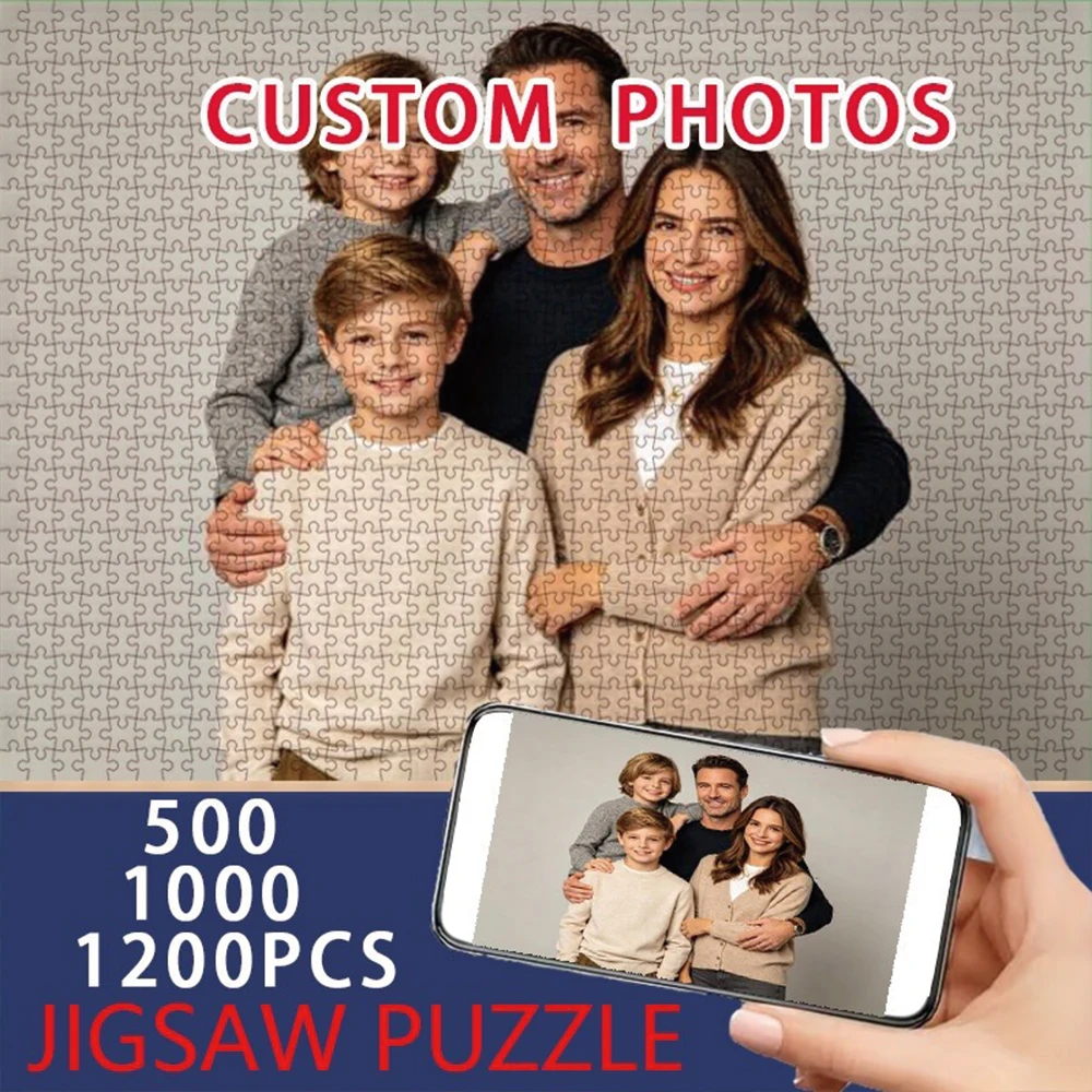 35/300/500/1003pcs Personalized Custom Photo Puzzle Family Photos Custom Photo Portrait Puzzle Handmade Birthday Gift
