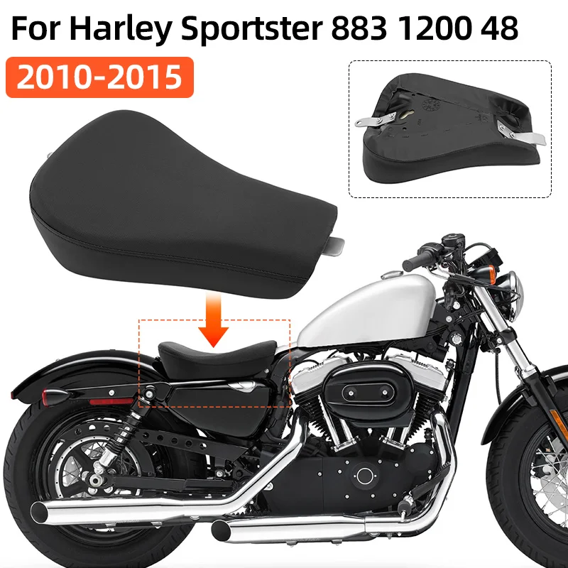 Motorcycle Black Front Driver Rider Solo Seat Cushion For Harley Sportster XL 72 48 1200 Iron 883 XL1200X 2010-2015 Accessories