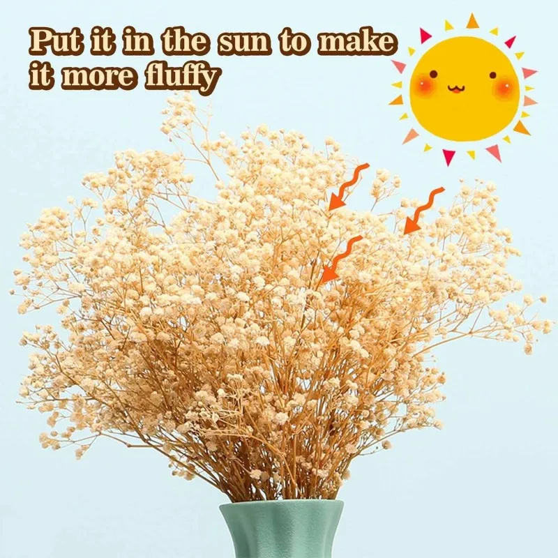 

110g Dried Flowers Bouquet Gypsophila Branches For Wedding Arch Flowers Decoration, Natural White Dry Flowers Bulk,