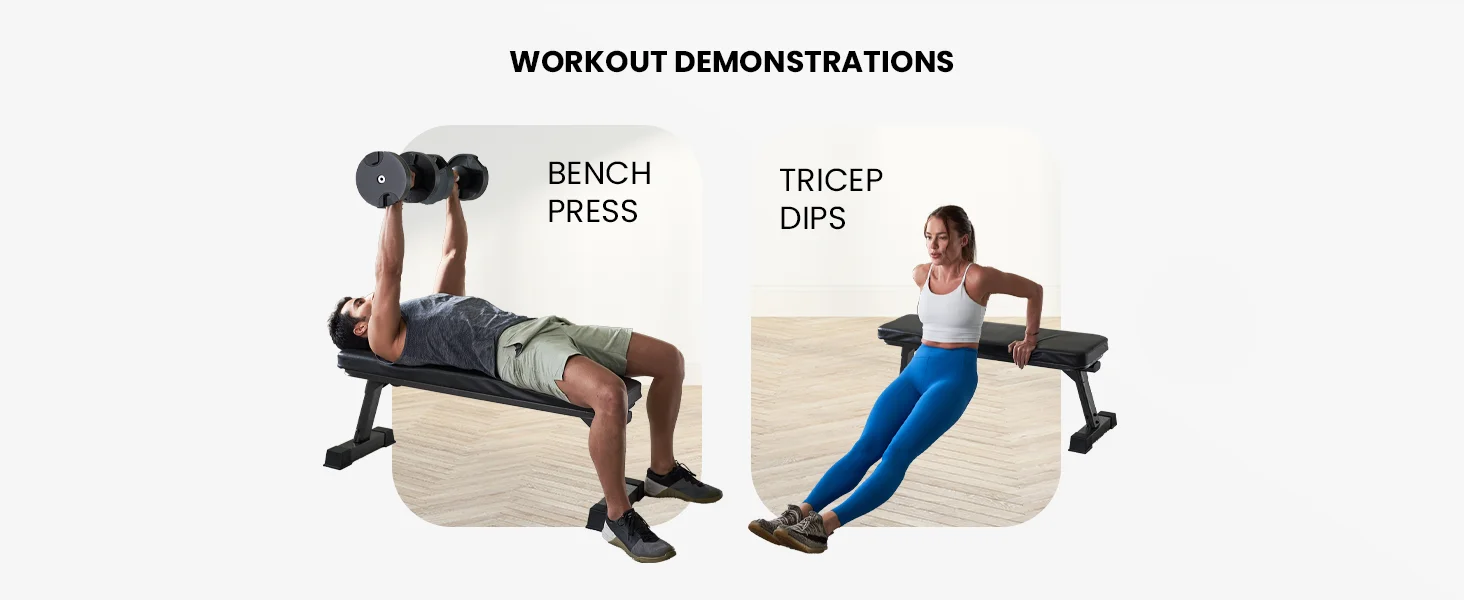 Description Picture 6 of itemGym Quality Foldable Flat Bench for Multi-Purpose Weight Training and Ab Exercises - Free PDF Workout Chart Included
