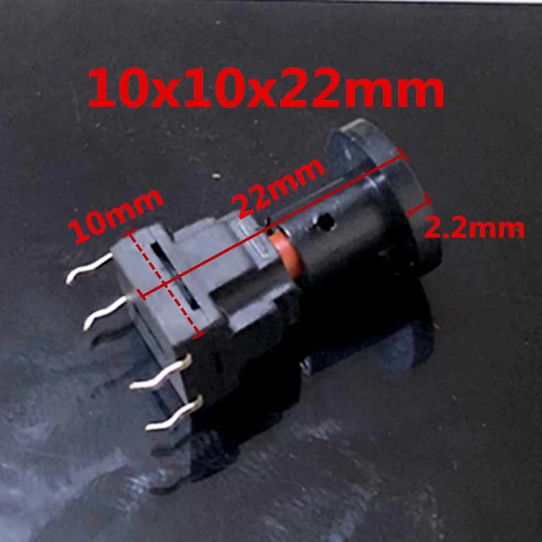 1pcs Waterproof dusty 10*10*25 washing machine key switch direct 4-pin 10x10x22 micro flick switch with cap