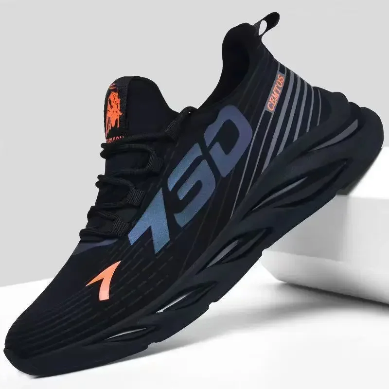 Men's sports and leisure shoes, men's summer trend new shoes, round headed black men's sports shoes