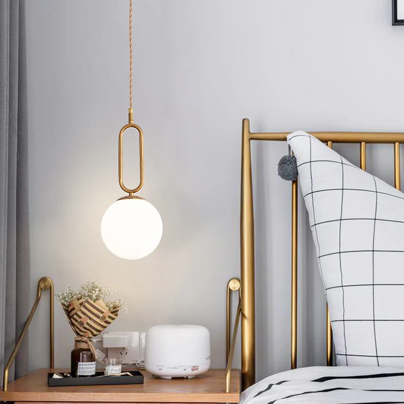 Restaurant Chandelier Minimalist Modern Luxury Bar Counter Single Head Lamp Creative Personality Bedroom Bedside Small Lighting