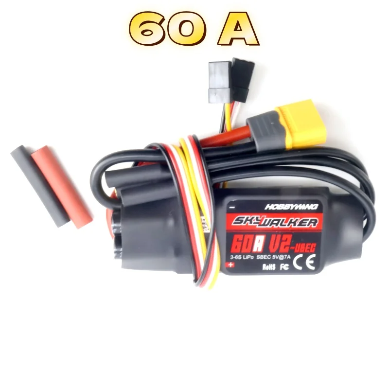 

Hobbywing 60A V2 ESC Speed Controller With UBEC For RC Airplanes Helicopter