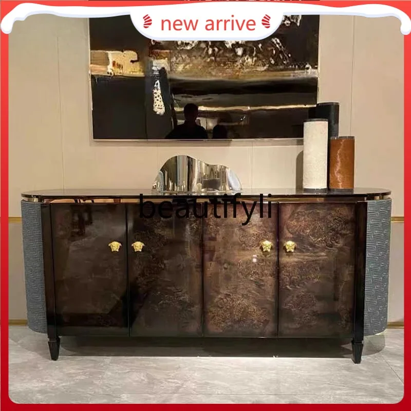 

D2520 Light luxury dining side cabinet Entrance table Italian solid wood TV cabinet Storage high-end cabinet