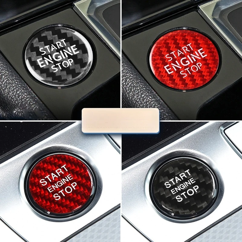 Carbon Fiber Car Styling Interior Engine Start Stop Button Cover Sticker For Audi A4 A3 A6 C8 A5 Q5 Q7 Q3 RS3 RS4 S5 S6 A6L A4L