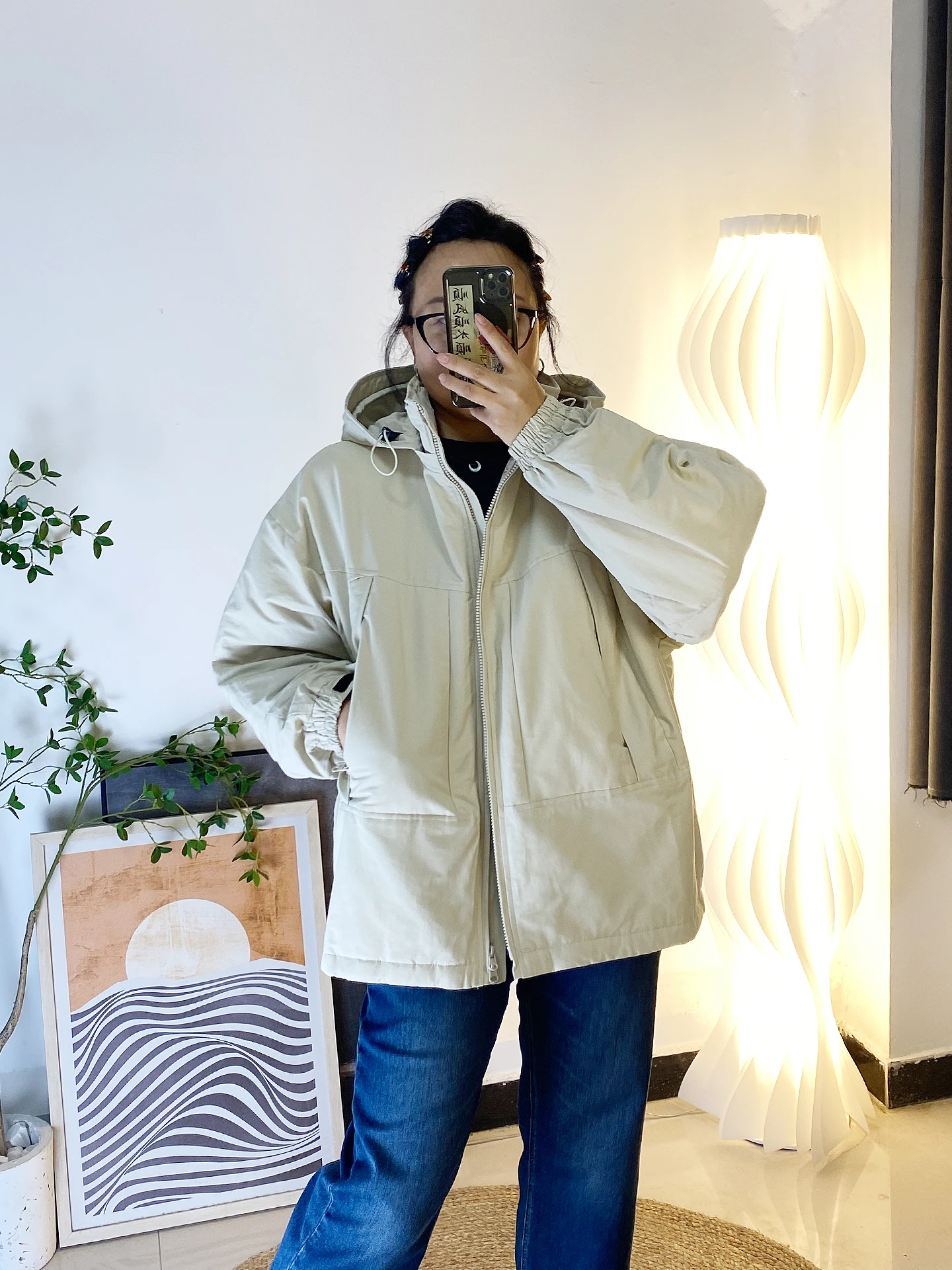 

Утепленная женская куртка-пальто средней длины свободного кроя с капюшоном, корейский стиль, большие размеры, хлопок, длинный рукав