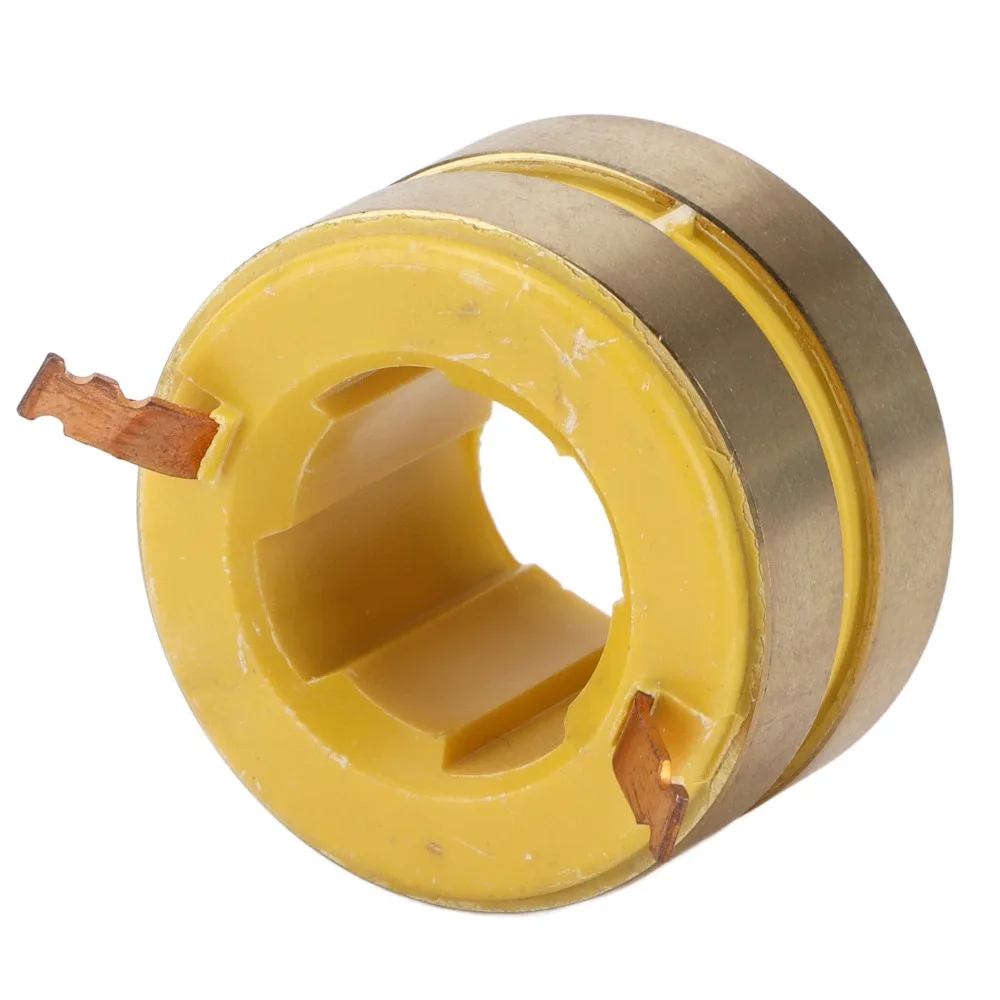 Brass Material Slip Ring Connector 2 Way 22mm ID Brass Conductive Collector 38mm OD Conductive Ring For Engine Motor