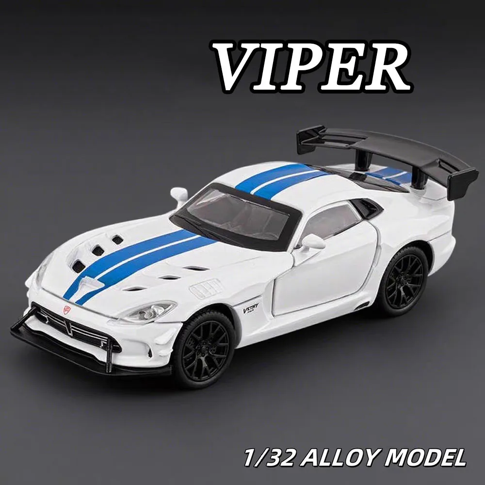 1:32 viper srt tomahawk xvgt modelo de brinquedo carros de liga roda puxar para trás veículo luz som carro esportivo em miniatura para crianças presentes adultos