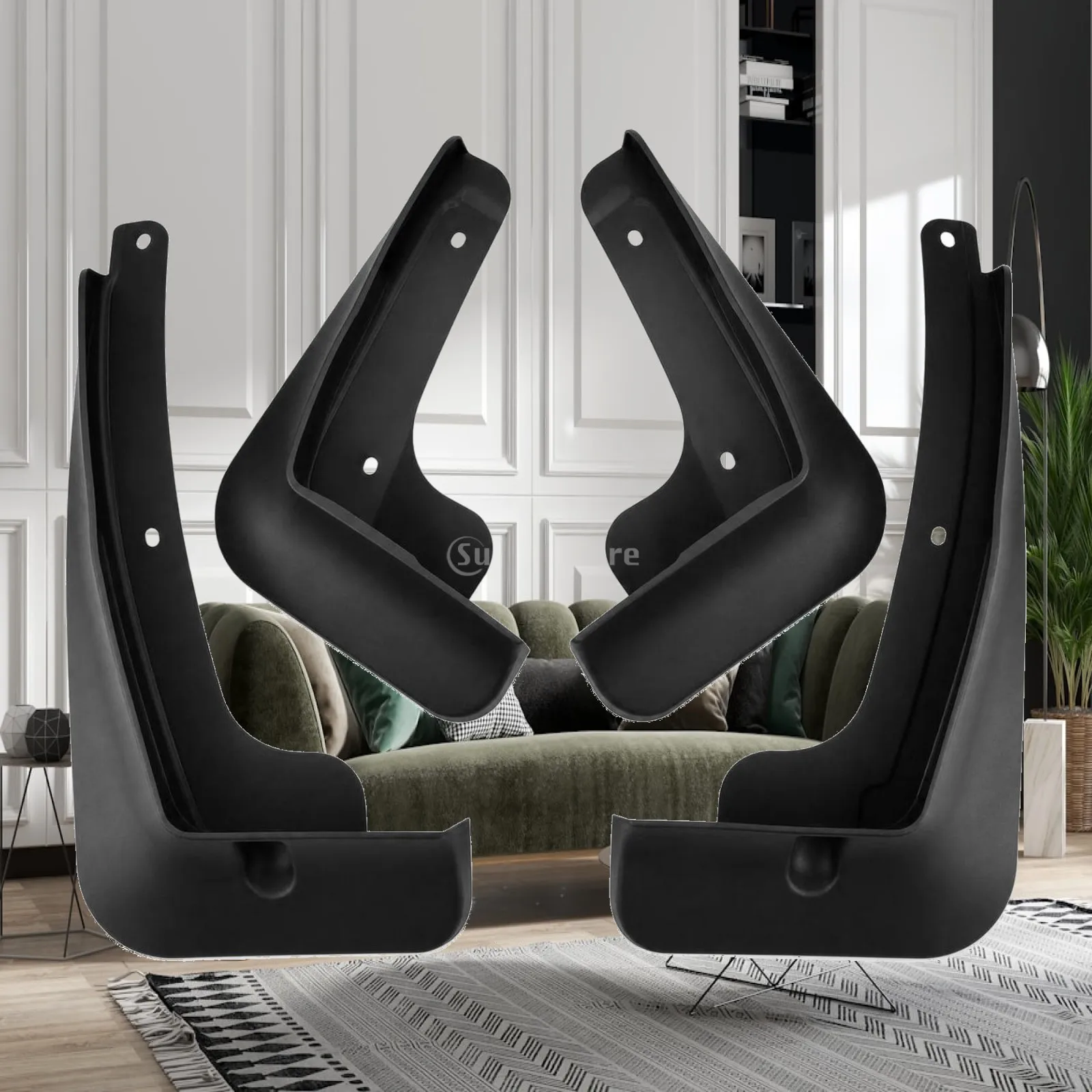 4 Pieces Mudguard Set Matte Mud Flaps with Mounting Holes Splash Guards with Accessories Black Mudguards Slim