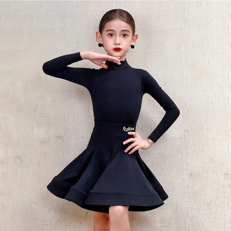 Vestido de baile latino personalizado para niñas, conjunto de actuación de ropa de competición de reglas latinas profesionales para niños