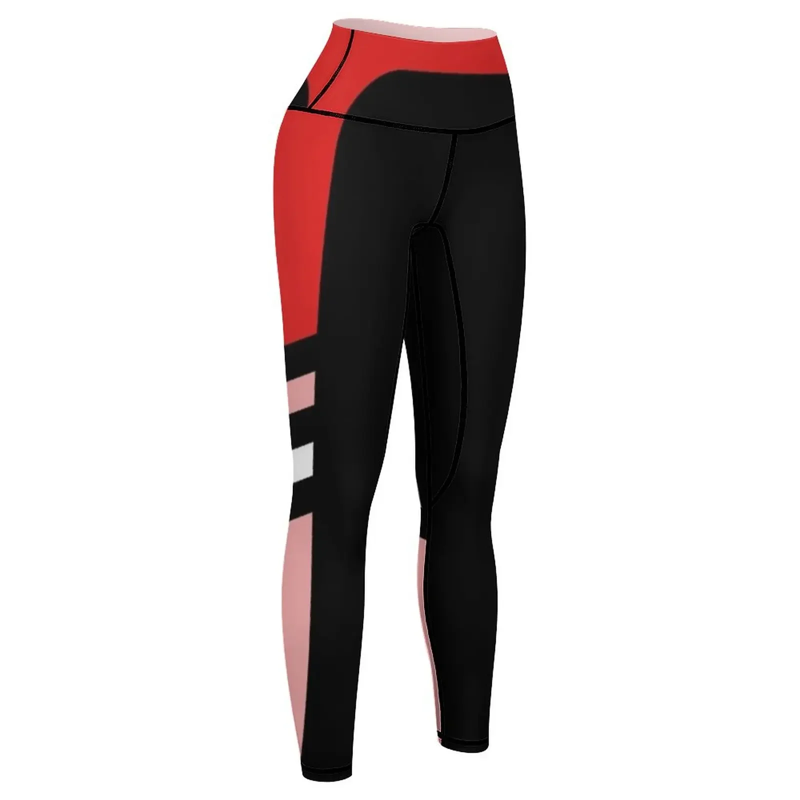 Red Pink Two Side Stripe Leggings Women's sportswear trousers Women's sports Women's high waist Womens Leggings