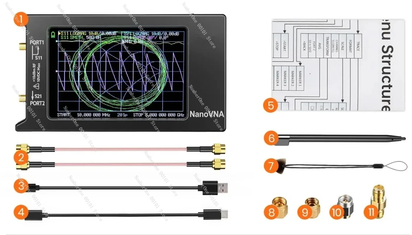 

New Updated NanoVNA-H4 4inch Vector Network Analyzer 10k-1.5GHz HF VHF UHF Antenna Analyzer Version 4.3 with SD Card Slot