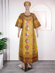 2024 Dashiki Afrykańskie sukienki dla kobiet Lato Jesień 3/4 Rękaw Plus Size Długa sukienka Maxi Suknie Kaftan Afryka Odzież Stroje