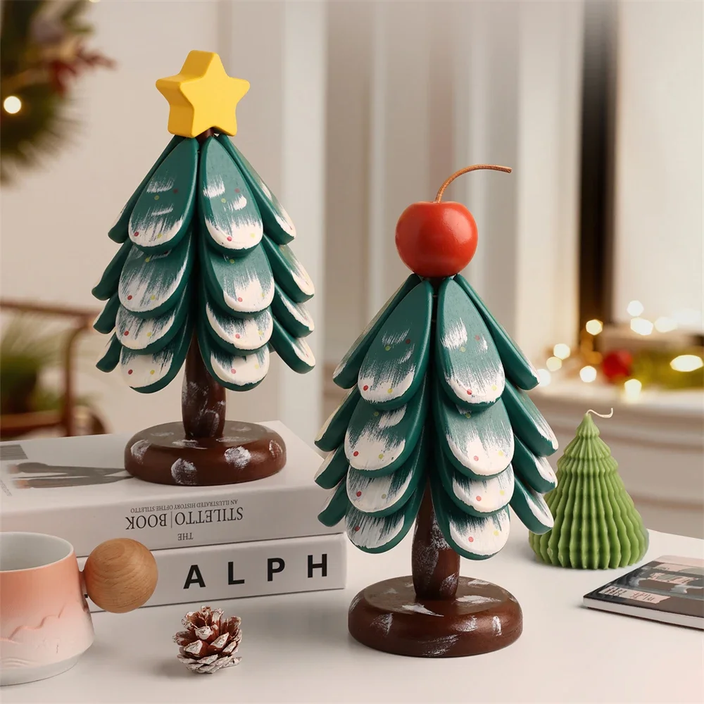 Creative Foldable Placemat Home Christmas Tree Dining Table Decoration Cup Mat New Home Solid Wood Insulation Mat Gift