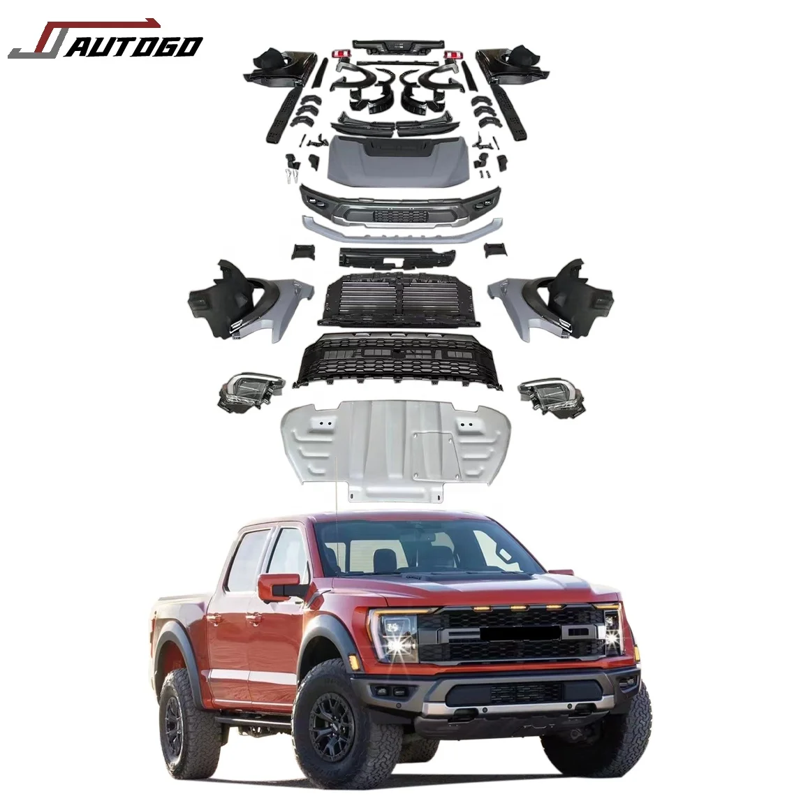 for  Auto Modification Conversion Body Kit For Ford SVT F-150 2015-2020 Upgrade to 2022 Raptor Front rear bumper assembly Lamps