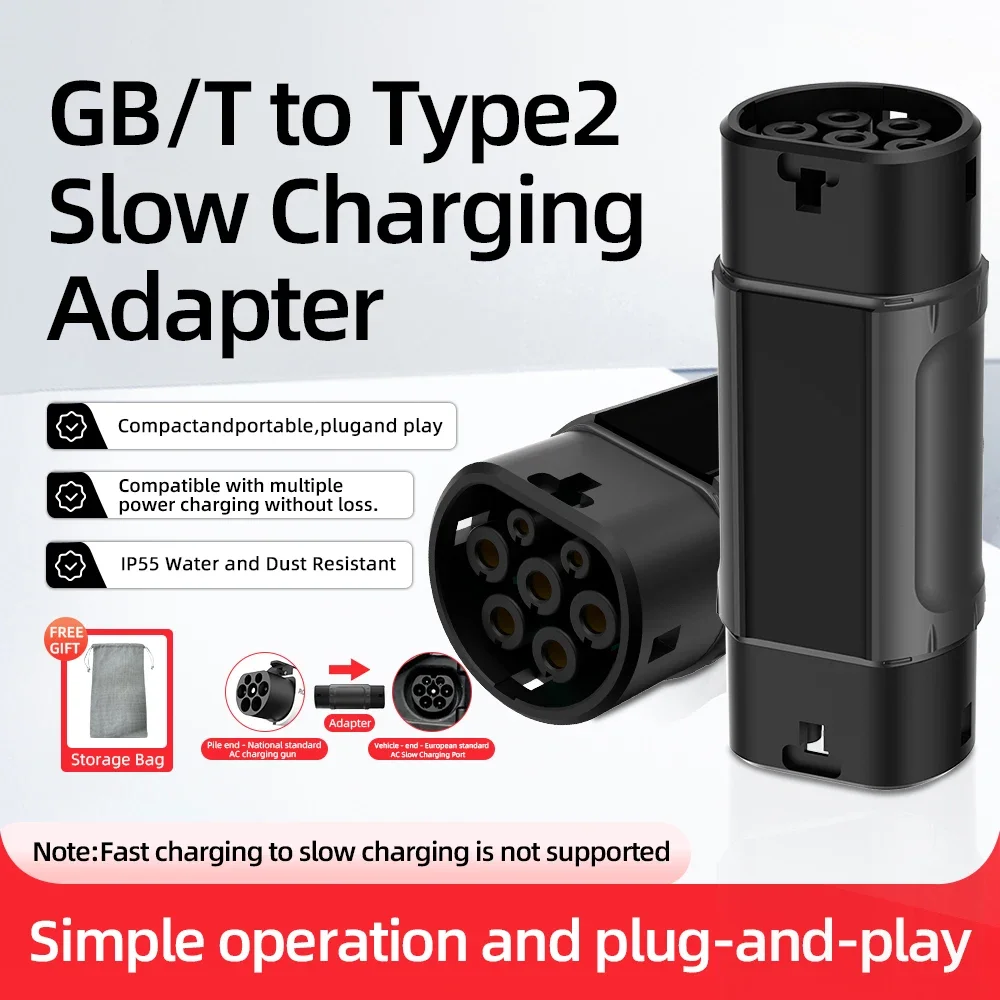 

16A 3.5KW 32A 7KW GBT20234 to SAE J1772 Type1/Tesla NACS Адаптер зарядного устройства для электромобилей Разъем для зарядки