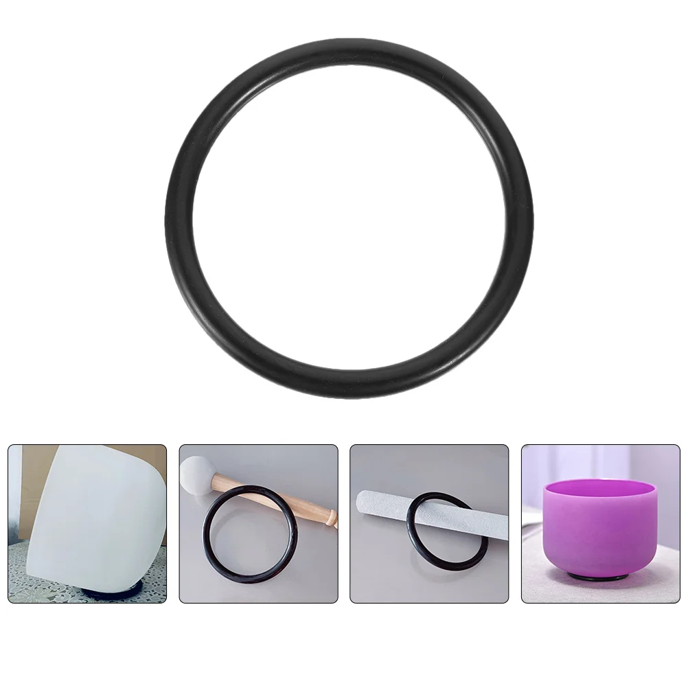 

5 Pcs Singing Rubber Crystal Washer Black Meditation Drum Mallet Pad Sound Bowl Cushion Tibetan Bowl Gasket