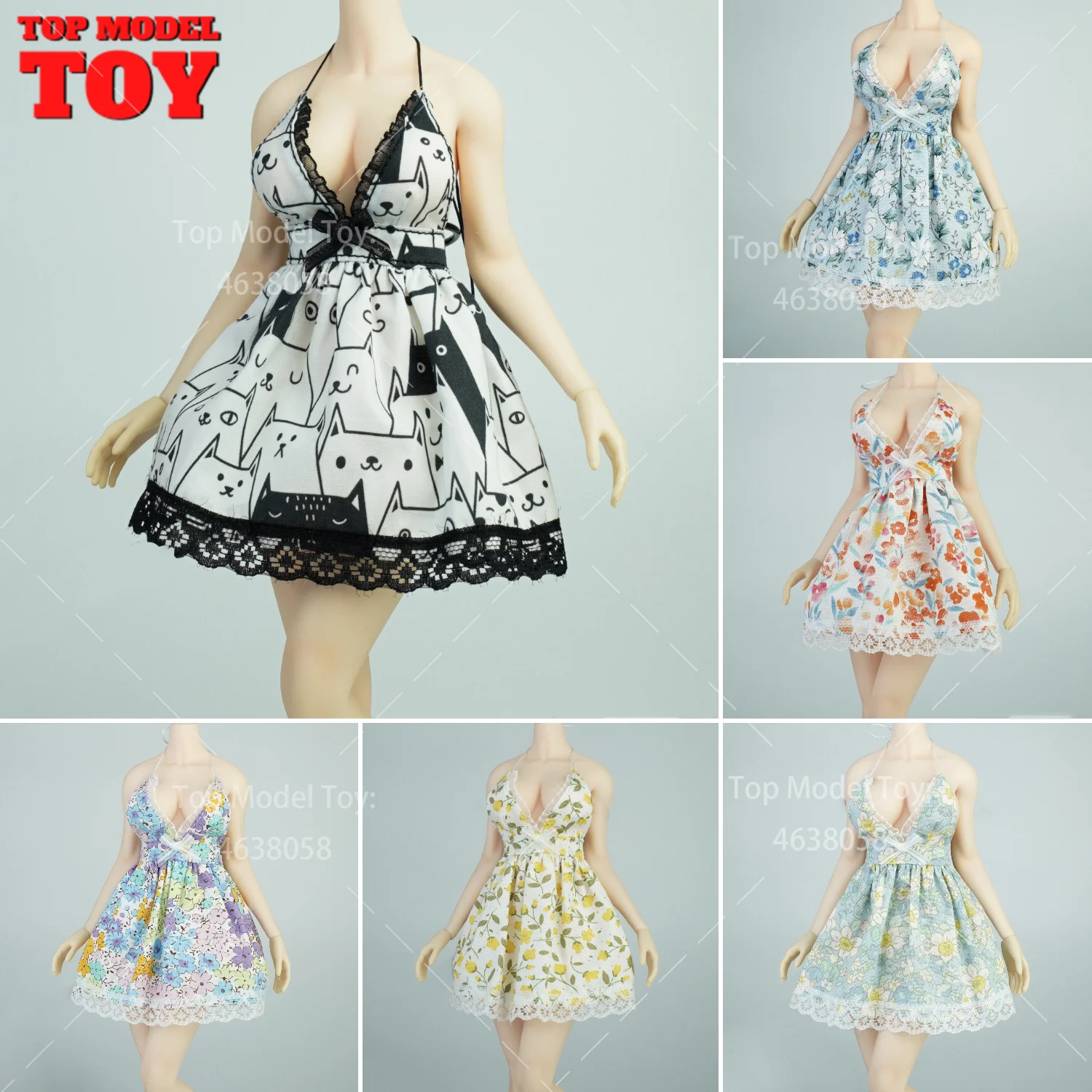 

ICE TOYS IC1015 1/6 Scale Printed Short Skirt Deep V Dress Clothes Model Fit 12‘’ bjd Female Soldier Action Figure Body Dolls