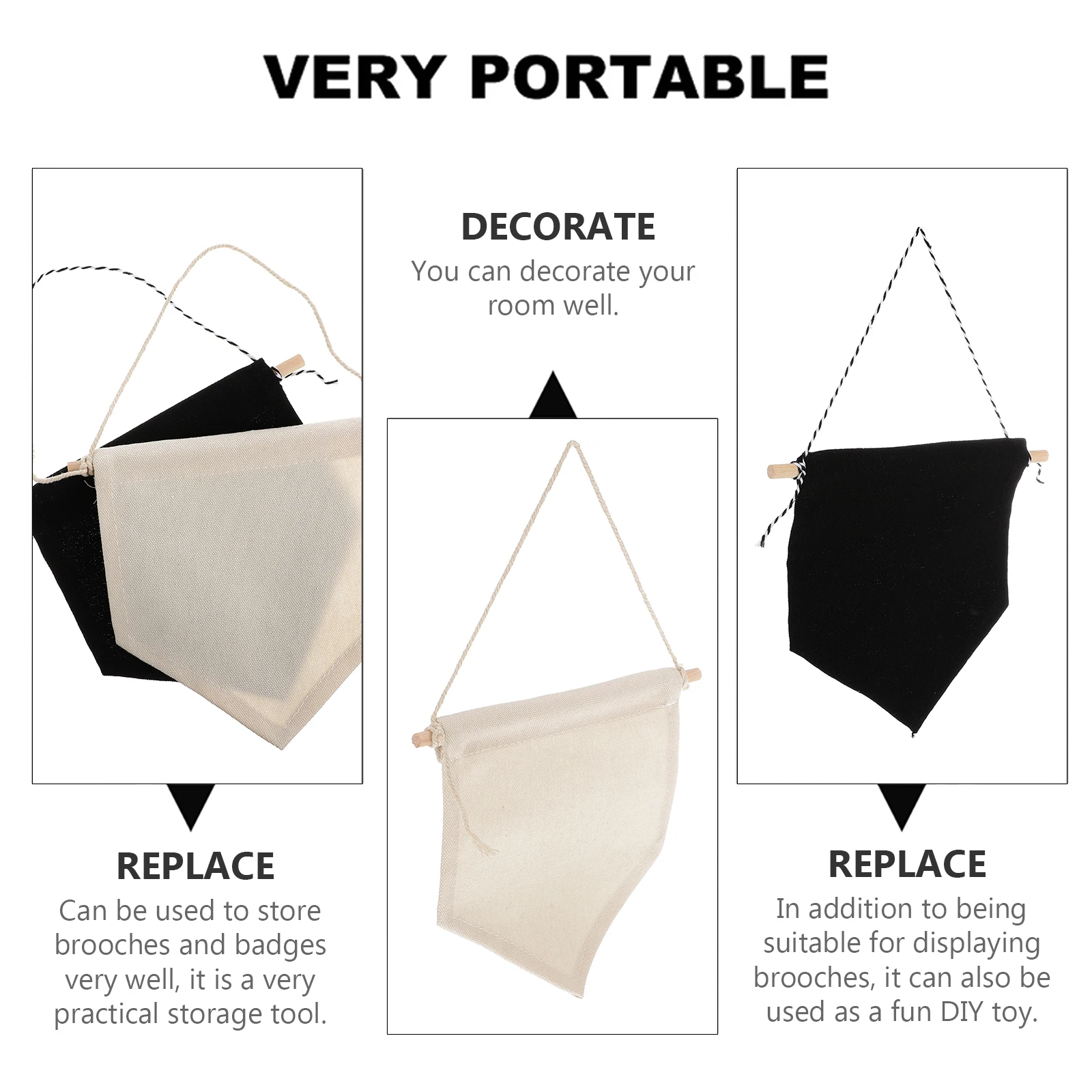 

4pcs Badge Banner Pin Display Wall Banner Fabric Wall Hanging Teaching Tool Supplies Storage Pennant Creative