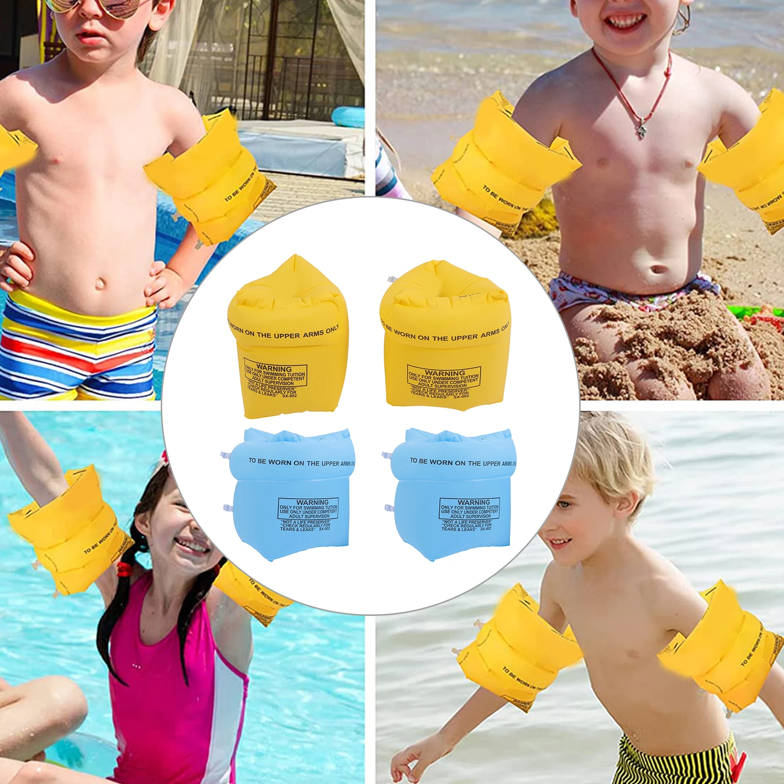 

Inflatable Swimming Arm Ring Floaties for Adults Armbands Floating Sleeves Pvc