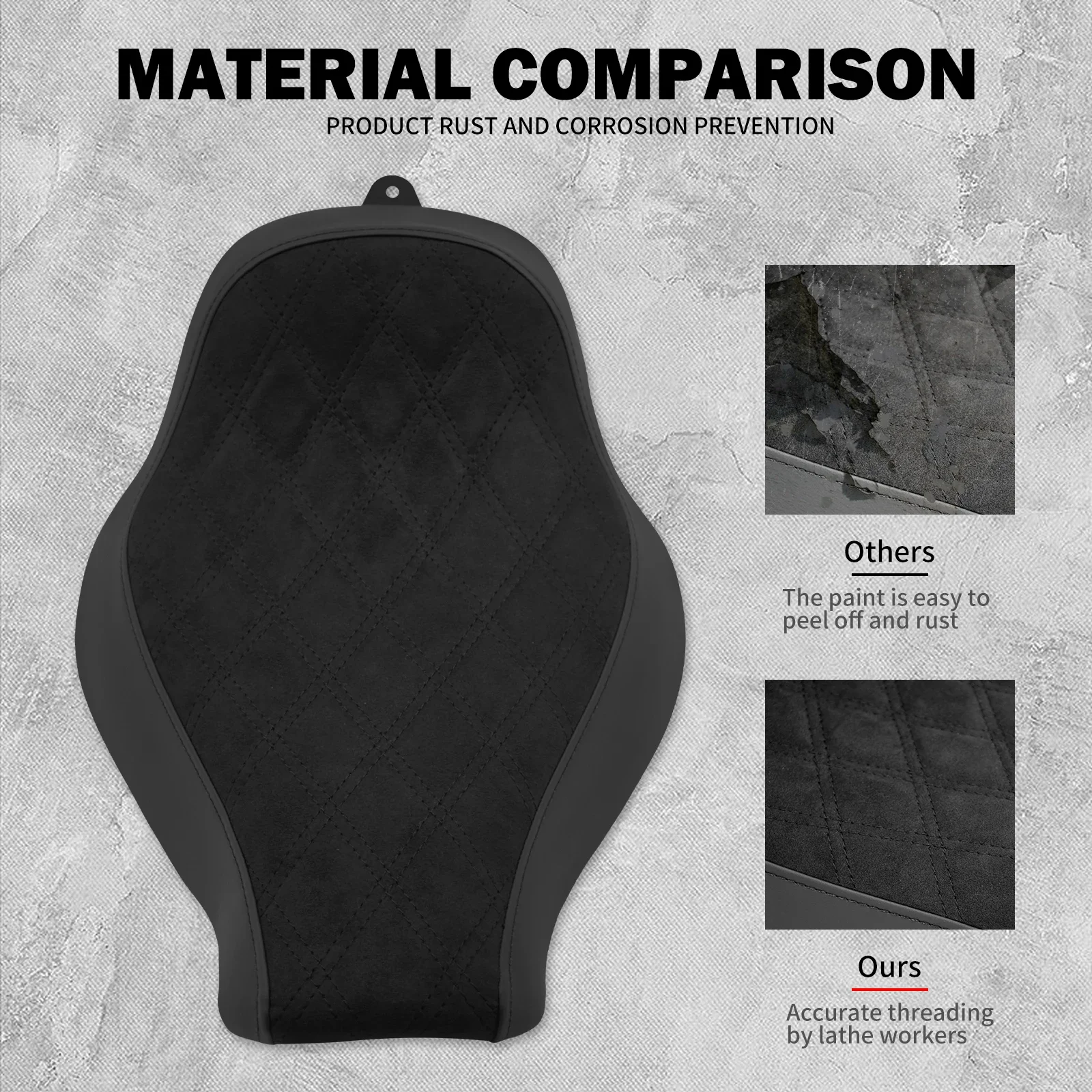 Motorcycle Driver Solo Seat Front Cushion Diamond Low Profile Seat For Harley Softail Fatboy Breakout FXBRS FXBR FLSTF 2018-2024