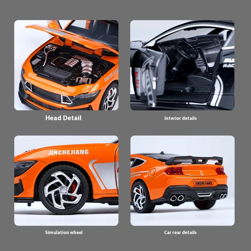 1:32 Mustang GT500 alloy model, cool sound and light, exquisite desktop ornaments, the best collection for car model enthusiasts
