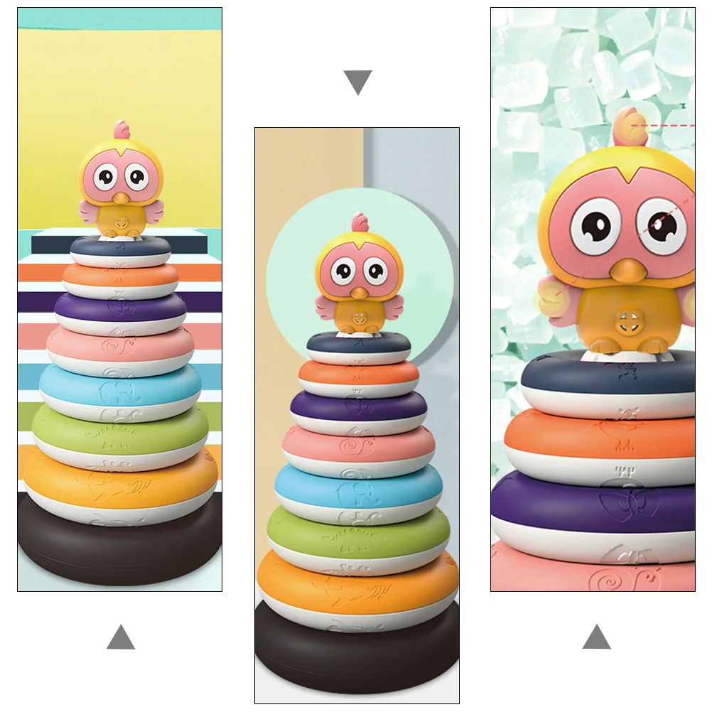 

1Set Rainbow Ring Stack Game Creative Educational Plaything Enhance Hand Eye Coordination Logical Gift