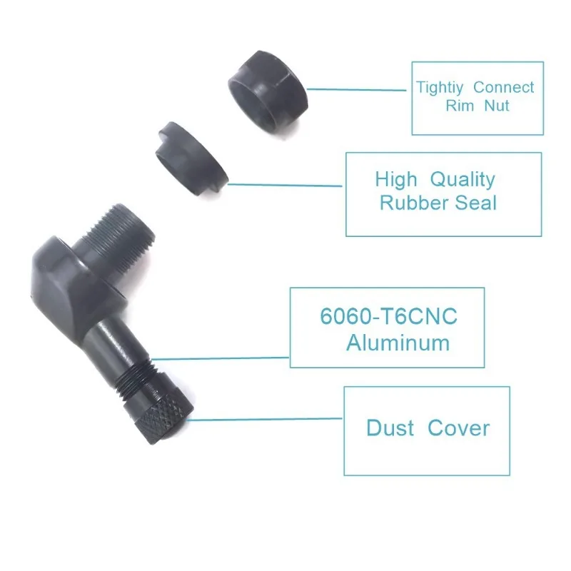 1/2PCS Aluminium Legierung Ventil Motorrad Felge 90 Grad Winkel Motorrad Rad Reifen Tubeless Ventil Vorbauten Für felge Rad Teile – Detail 7