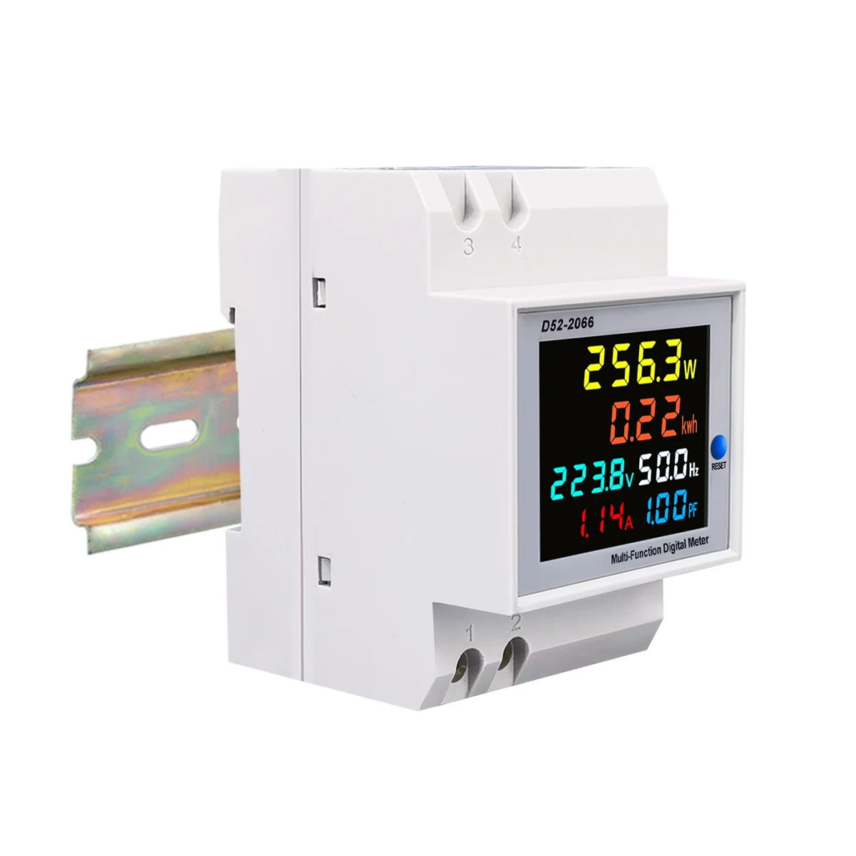 Monitor ca su guida Din 6IN1 110V 220V 380V 100A tensione corrente fattore di potenza attivo KWH energia elettrica misuratore di frequenza VOLT AMP