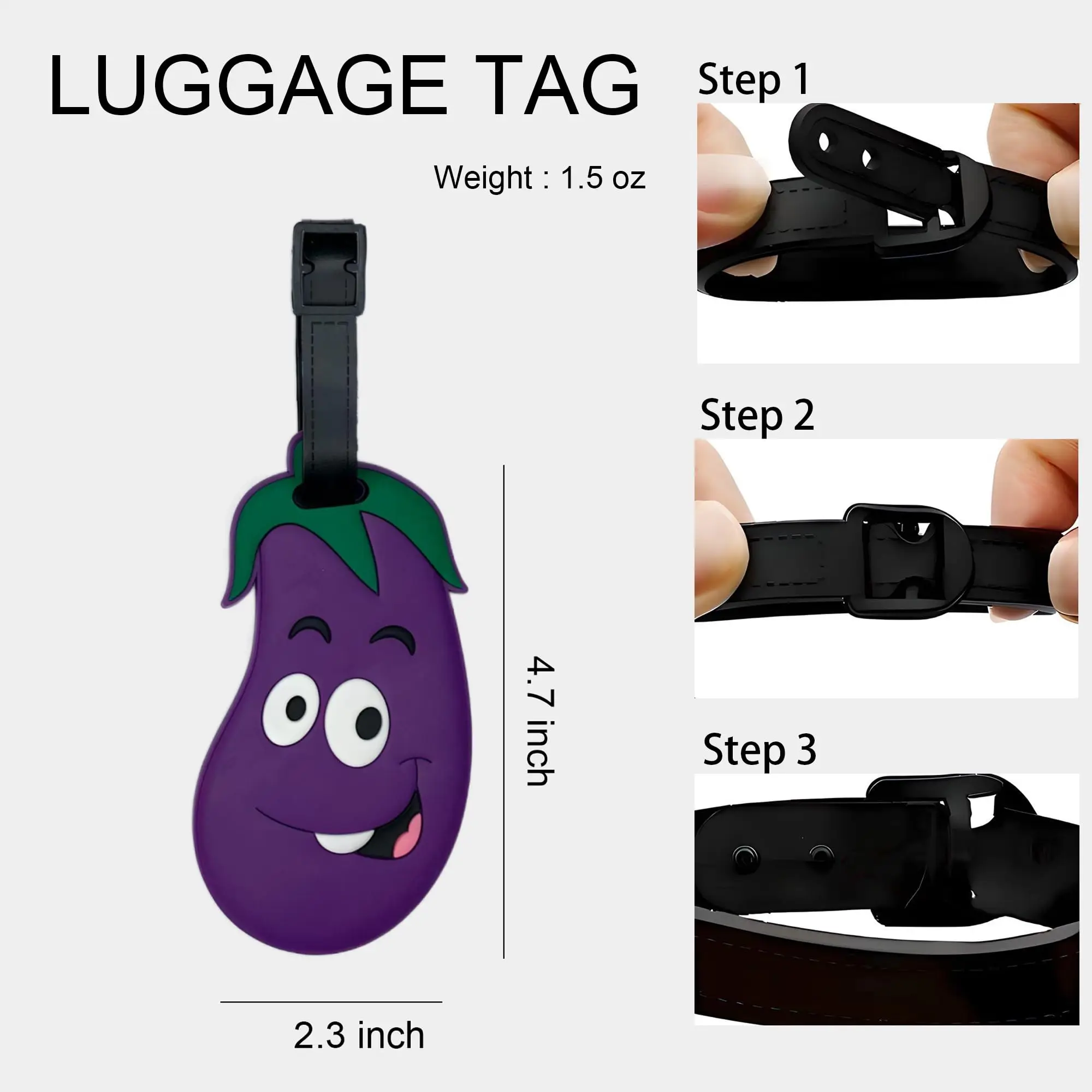 Strawberry Eggplant Carrot Pineapple Luggage Tag Travel Accessories Tag Suitcase ID Addres Holder Baggage Boarding Tag Portable