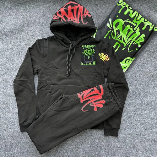 2025 de lujo Hip Hop hombres Sudadera con capucha de algodón chándal Reino Unido taladro chaqueta y pantalones ropa de calle abrigo moda joven con capucha Tops pantalones